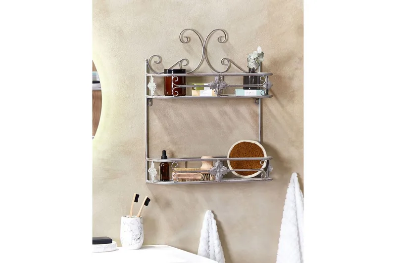 Kylpyhuonehylly Marayes Harmaa - Harmaa - Talo & remontointi - Keittiö & kylpyhuone - Kylpyhuone - Kylpyhuonekalusteet - Kylpyhuoneen hyllyt