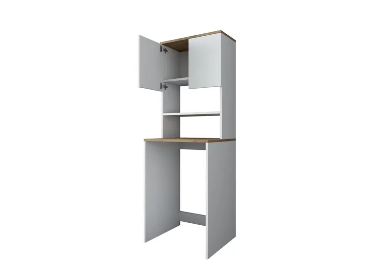 Caronti Kylpyhuoneen kaappi 65x183,6 cm Valkoinen/Ruskea, Hanah Home