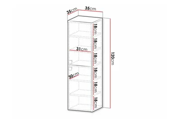 Glenndale Högskåp Badrum 120 cm Concept 55 White - Talo & remontointi - Keittiö & kylpyhuone - Kylpyhuone - Kylpyhuonekalusteet - Kylpyhuonekaapit