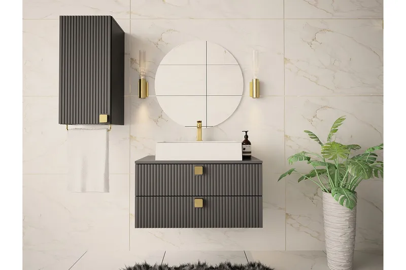 Glenndale Högskåp Badrum 73 cm Concept 55 Grey - Talo & remontointi - Keittiö & kylpyhuone - Kylpyhuone - Kylpyhuonekalusteet - Kylpyhuonekaapit