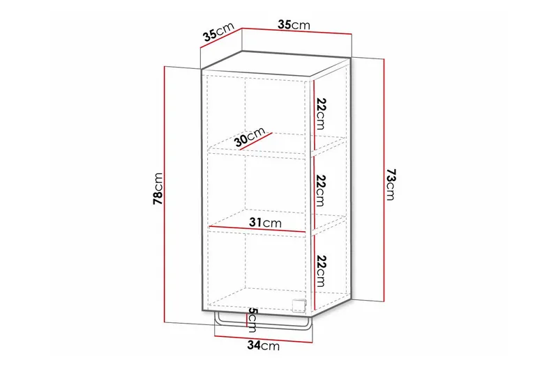 Glenndale Högskåp Badrum 73 cm Concept 55 Grey - Talo & remontointi - Keittiö & kylpyhuone - Kylpyhuone - Kylpyhuonekalusteet - Kylpyhuonekaapit
