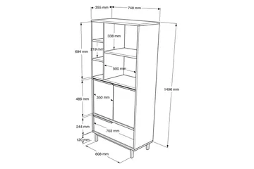 Korkea kylpyhuoneen kaappi Liyakat 161,6 cm - Valkoinen - Talo & remontointi - Keittiö & kylpyhuone - Kylpyhuone - Kylpyhuonekalusteet - Kylpyhuonekaapit