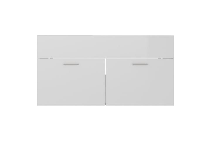 Kylpyhuoneen kalustesarja 2 osaa korkeakiilto lastulevy - Valkoinen - Kylpyhuoneekaappi valaistuksella - Seinäkaappi & korkea kaappi - Pyykkikaappi - Kylpyhuonekaapit