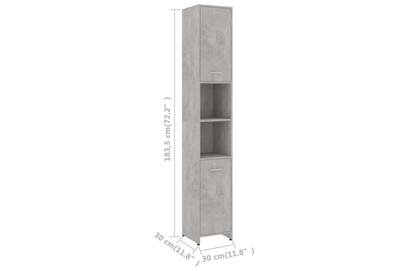 Kylpyhuonekaappi betoninharmaa 30x30x183,5 cm lastulevy - Talo & remontointi - Keittiö & kylpyhuone - Kylpyhuone - Kylpyhuonekalusteet - Kylpyhuonekaapit