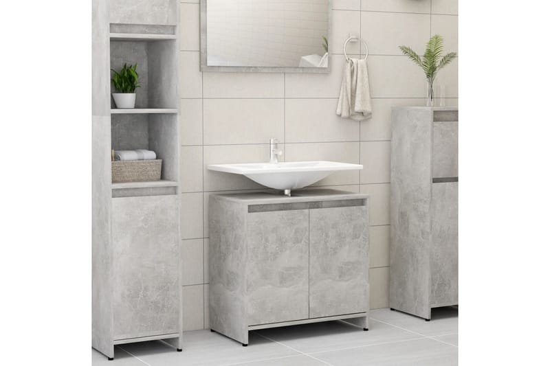 Kylpyhuonekaappi betoninharmaa 60x33x58 cm lastulevy - Harmaa - Talo & remontointi - Keittiö & kylpyhuone - Kylpyhuone - Kylpyhuonekalusteet - Kylpyhuonekaapit