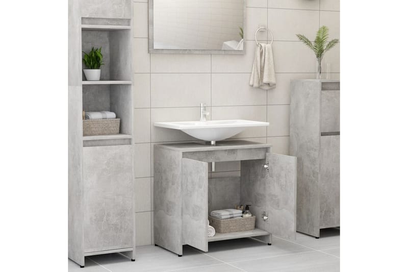 Kylpyhuonekaappi betoninharmaa 60x33x58 cm lastulevy - Harmaa - Talo & remontointi - Keittiö & kylpyhuone - Kylpyhuone - Kylpyhuonekalusteet - Kylpyhuonekaapit