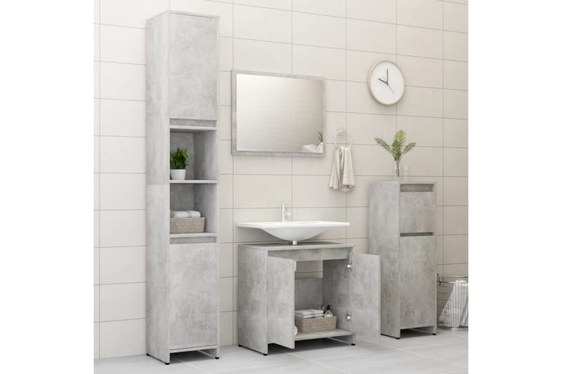 Kylpyhuonekaappi betoninharmaa 60x33x58 cm lastulevy - Harmaa - Talo & remontointi - Keittiö & kylpyhuone - Kylpyhuone - Kylpyhuonekalusteet - Kylpyhuonekaapit