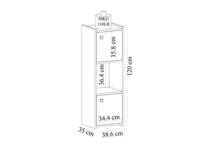 Kylpyhuonekaappi Crowlin 35x39 cm - Valkoinen - Kylpyhuoneekaappi valaistuksella - Seinäkaappi & korkea kaappi - Pyykkikaappi - Kylpyhuonekaapit