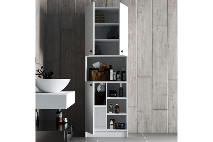 Kylpyhuonekaappi Jarden 35x69 cm - Valkoinen - Kylpyhuoneekaappi valaistuksella - Seinäkaappi & korkea kaappi - Pyykkikaappi - Kylpyhuonekaapit