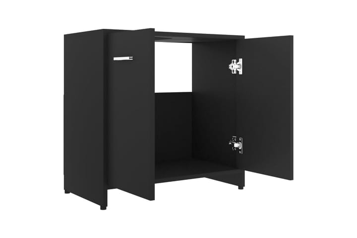 Kylpyhuonekaappi musta 60x33x58 cm lastulevy - Musta - Kylpyhuoneekaappi valaistuksella - Seinäkaappi & korkea kaappi - Kylpyhuonekaapit
