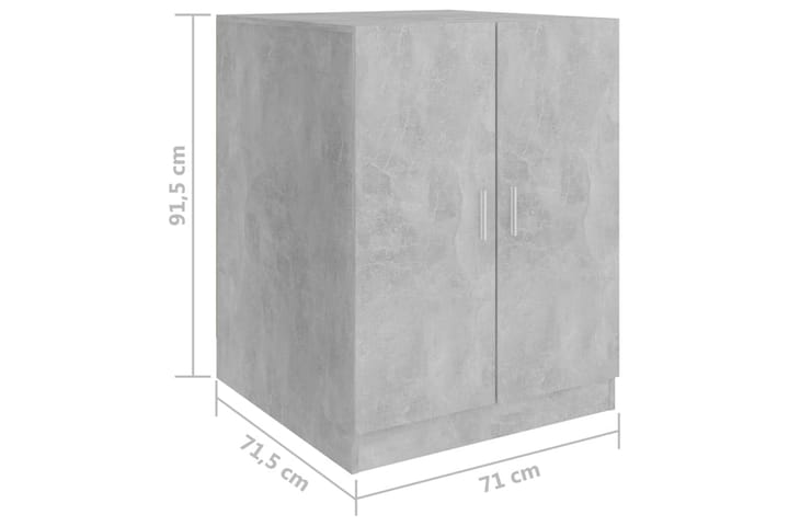 Pesukonekaappi betoninharmaa 71x71,5x91,5 cm - Kylpyhuoneekaappi valaistuksella - Seinäkaappi & korkea kaappi - Pyykkikaappi - Kylpyhuonekaapit