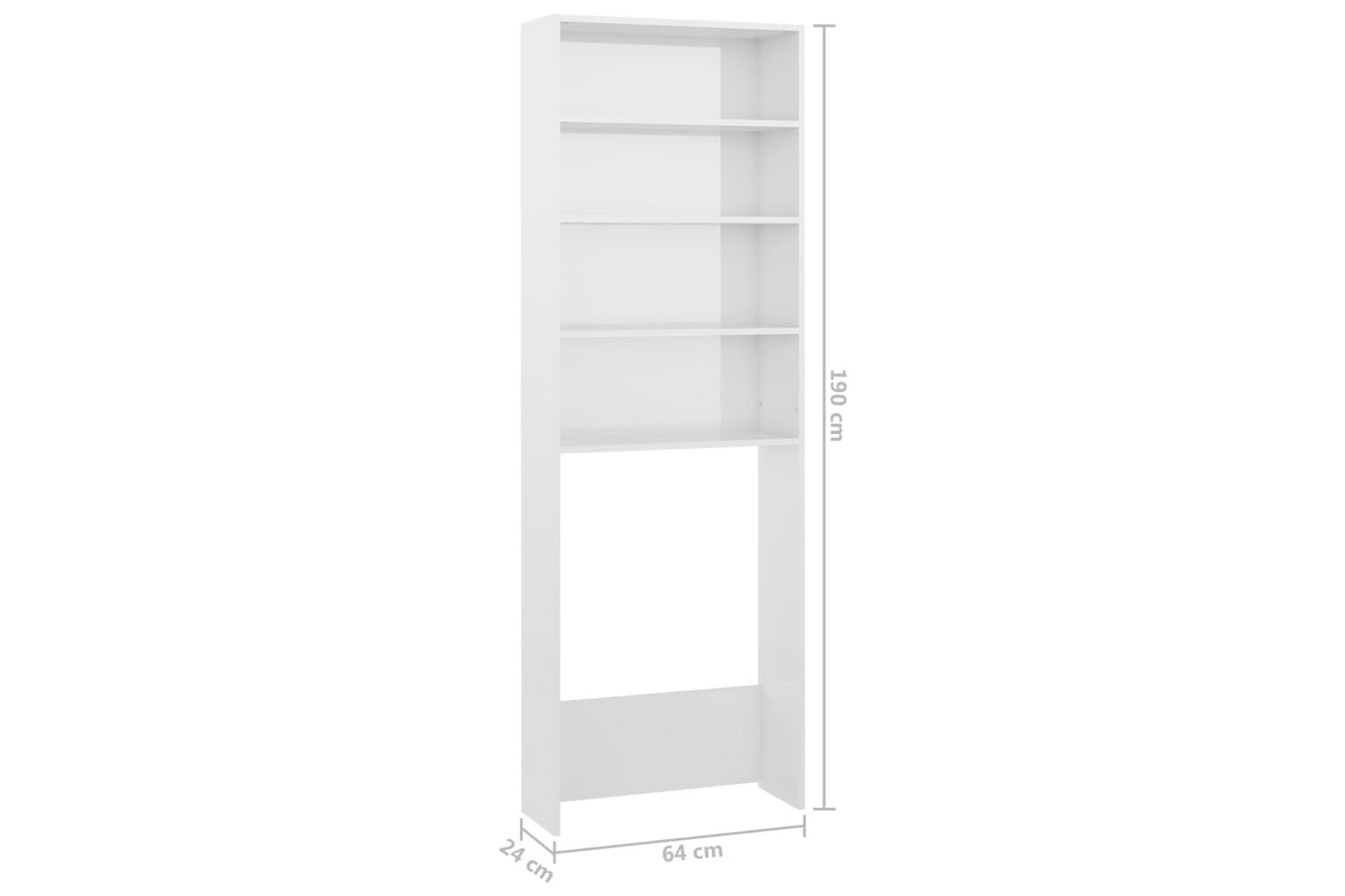 Pesukonekaappi korkeakiilto valkoinen 64x24x190 cm - Talo & remontointi - Keittiö & kylpyhuone - Kylpyhuone - Kylpyhuonekalusteet - Kylpyhuonekaapit