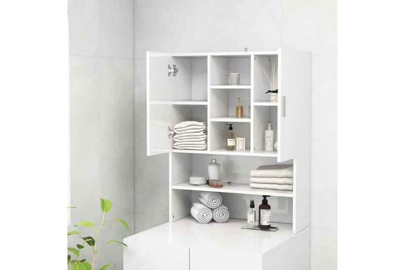 Pesukonekaappi korkeakiilto valkoinen 70,5x25,5x90 cm - Talo & remontointi - Keittiö & kylpyhuone - Kylpyhuone - Kylpyhuonekalusteet - Kylpyhuonekaapit