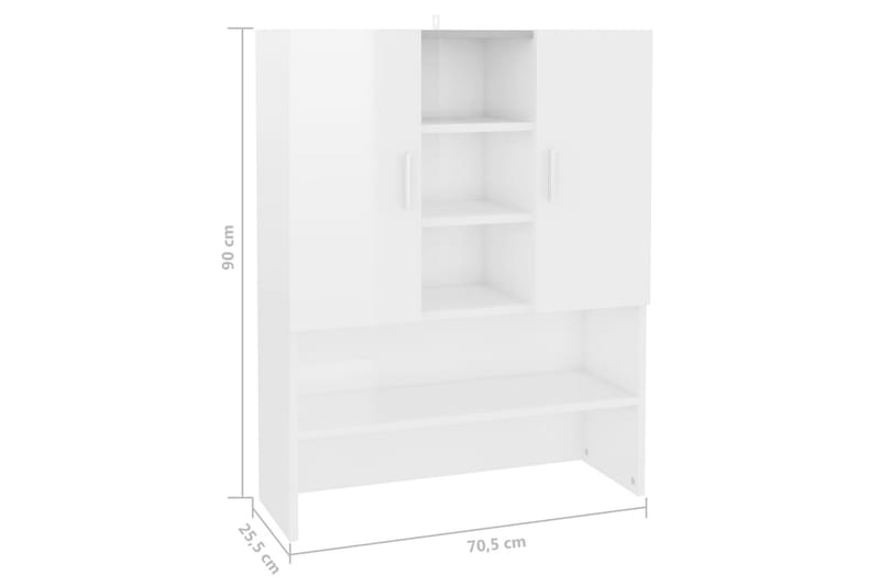 Pesukonekaappi korkeakiilto valkoinen 70,5x25,5x90 cm - Talo & remontointi - Keittiö & kylpyhuone - Kylpyhuone - Kylpyhuonekalusteet - Kylpyhuonekaapit