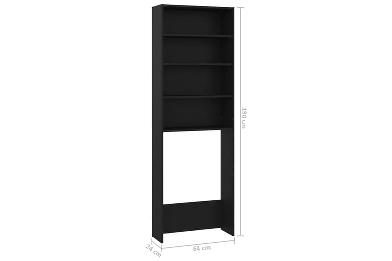 Pesukonekaappi musta 64x24x190 cm - Talo & remontointi - Keittiö & kylpyhuone - Kylpyhuone - Kylpyhuonekalusteet - Kylpyhuonekaapit