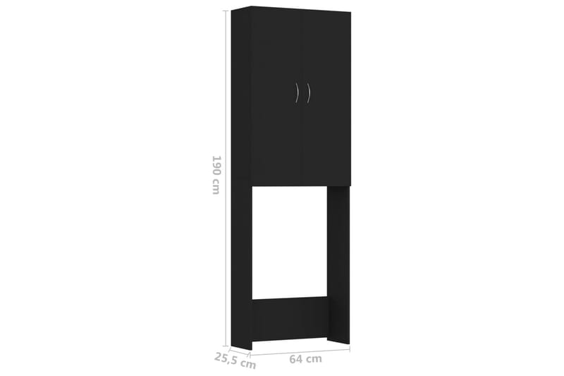 Pesukonekaappi musta 64x25,5x190 cm - Talo & remontointi - Keittiö & kylpyhuone - Kylpyhuone - Kylpyhuonekalusteet - Kylpyhuonekaapit