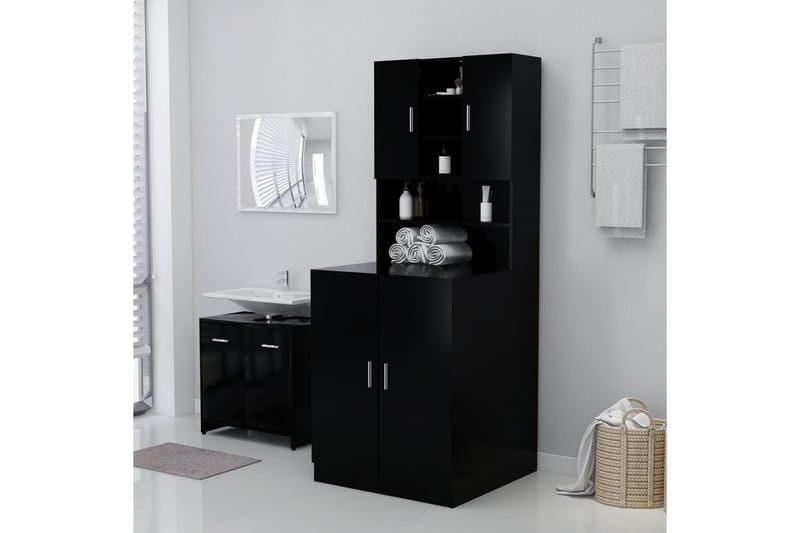 Pesukonekaappi musta 71x71,5x91,5 cm - Talo & remontointi - Keittiö & kylpyhuone - Kylpyhuone - Kylpyhuonekalusteet - Kylpyhuonekaapit