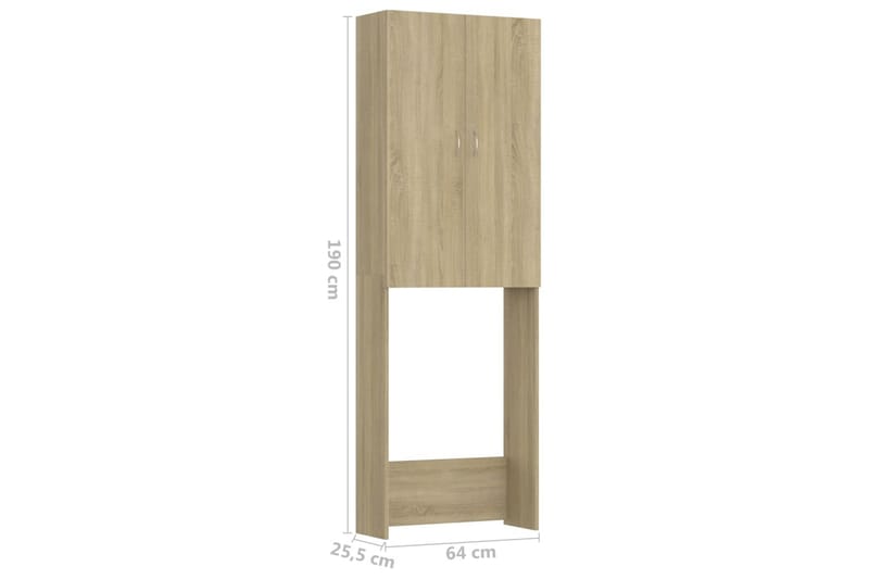 Pesukonekaappi Sonoma-tammi 64x25,5x190 cm - Talo & remontointi - Keittiö & kylpyhuone - Kylpyhuone - Kylpyhuonekalusteet - Kylpyhuonekaapit