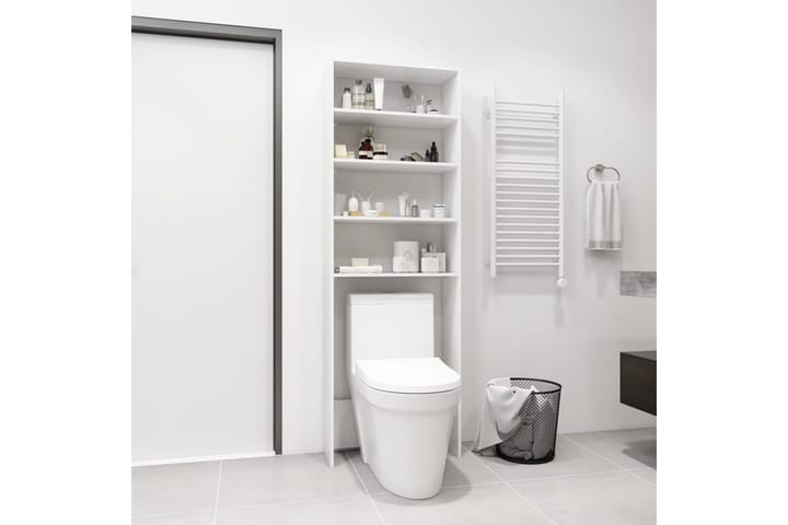 Pesukonekaappi valkoinen 64x24x190 cm - Kylpyhuoneekaappi valaistuksella - Kylpyhuonekaapit - Pyykkikaappi - Seinäkaappi & korkea kaappi