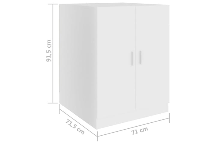 Pesukonekaappi valkoinen 71x71,5x91,5 cm - Kylpyhuoneekaappi valaistuksella - Seinäkaappi & korkea kaappi - Pyykkikaappi - Kylpyhuonekaapit