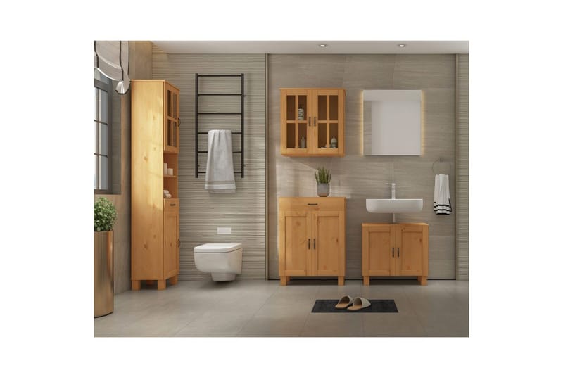 Kylpyhuonekaappi Alby 33x30x180 cm, Petsattu/vaha - 33x30x180 cm, Petsattu/vaha - Talo & remontointi - Keittiö & kylpyhuone - Kylpyhuone - Kylpyhuonekalusteet - Kylpyhuonekaapit