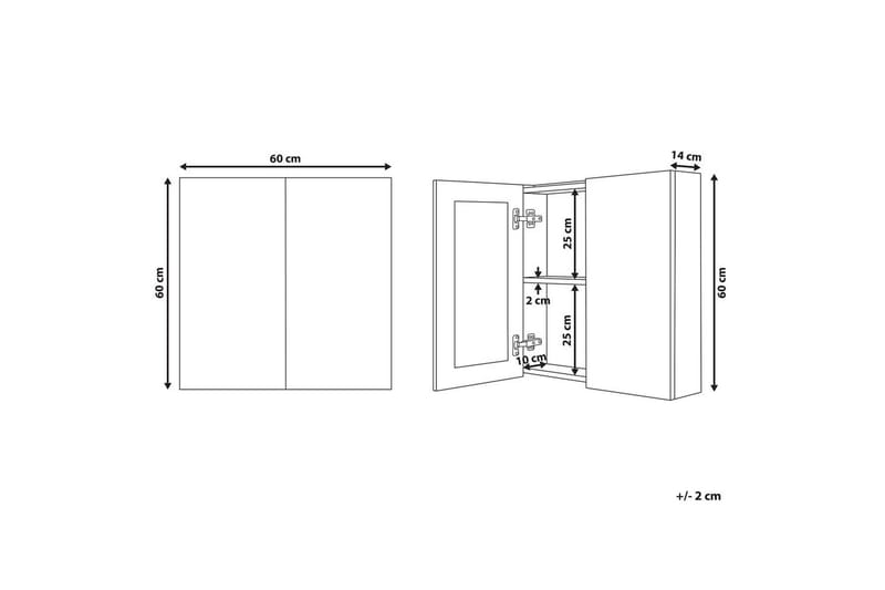 Kylpyhuonekaappi ja peili Navarra Musta, Hopea, 60x14x60 cm - Musta, Hopea, 60x14x60 cm - Talo & remontointi - Keittiö & kylpyhuone - Kylpyhuone - Kylpyhuonekalusteet - Peilikaapit