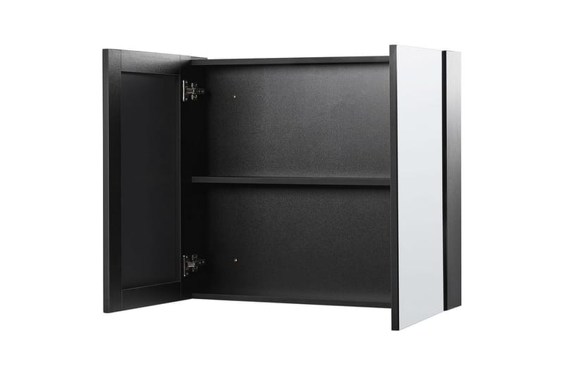 Kylpyhuonekaappi ja peili Navarra Musta, Hopea, 80x14x70 cm - Musta, Hopea, 80x14x70 cm - Talo & remontointi - Keittiö & kylpyhuone - Kylpyhuone - Kylpyhuonekalusteet - Peilikaapit