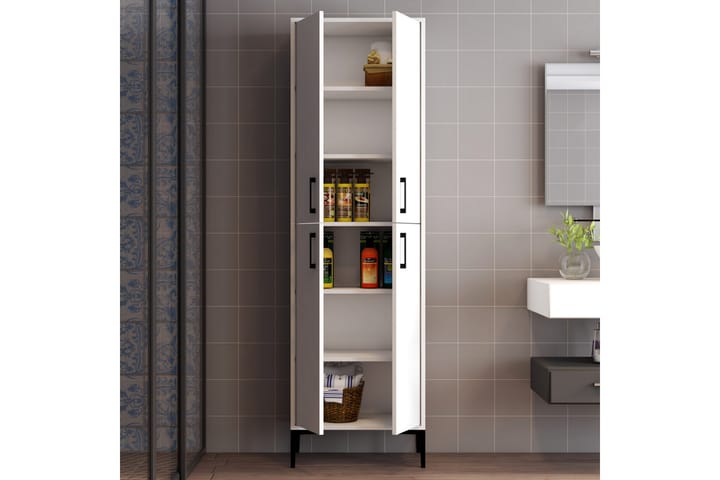 Kylpyhuonekaappi Kotzen 35x60 cm - Valkoinen - Kylpyhuoneekaappi valaistuksella - Seinäkaappi & korkea kaappi - Pyykkikaappi - Kylpyhuonekaapit