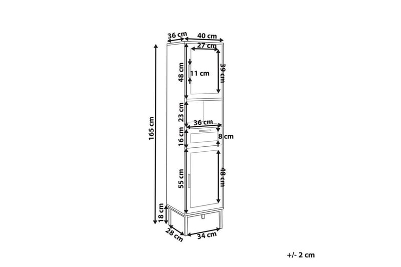 Kylpyhuonekaappi Rosell 40x36x165 cm - 40x36x165 cm - Talo & remontointi - Keittiö & kylpyhuone - Kylpyhuone - Kylpyhuonekalusteet - Seinäkaappi & korkea kaappi