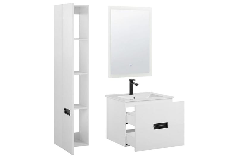 Kylpyhuonekaappi Tudela Valkoinen - Valkoinen - Talo & remontointi - Keittiö & kylpyhuone - Kylpyhuone - Kylpyhuonekalusteet - Seinäkaappi & korkea kaappi