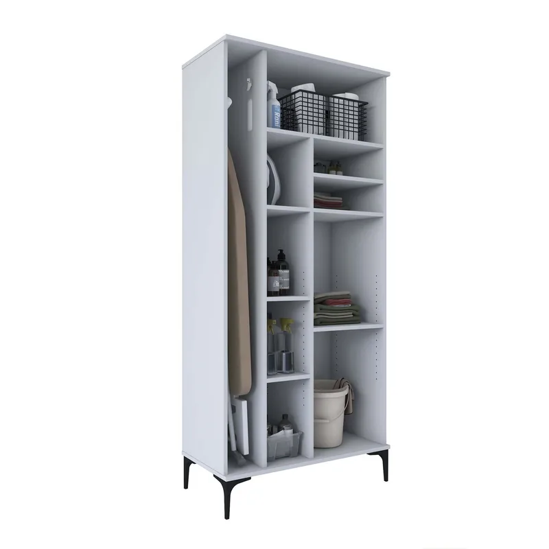 kylpyhuonekaappi Wallxpert Cleos-hylly (90 x 198,6 x 45 cm) valkoinen - Valkoinen - Talo & remontointi - Keittiö & kylpyhuone - Kylpyhuone - Kylpyhuonekalusteet - Seinäkaappi & korkea kaappi