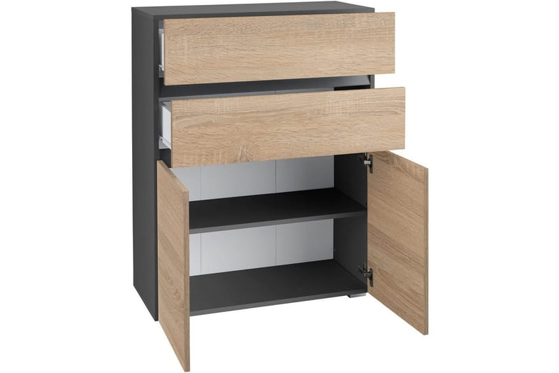 Kylpyhuonekaappi Wisla 76x35x98 cm, Antrasiitti/Tammi - 76x35x98 cm, Antrasiitti/Tammi - Talo & remontointi - Keittiö & kylpyhuone - Kylpyhuone - Kylpyhuonekalusteet - Kylpyhuonekaapit