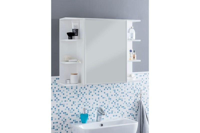 Kylpyhuonekaappi Wohnling Moderni peiliovi, valkoista lastulevyä. - Talo & remontointi - Keittiö & kylpyhuone - Kylpyhuone - Kylpyhuonekalusteet - Peilikaapit