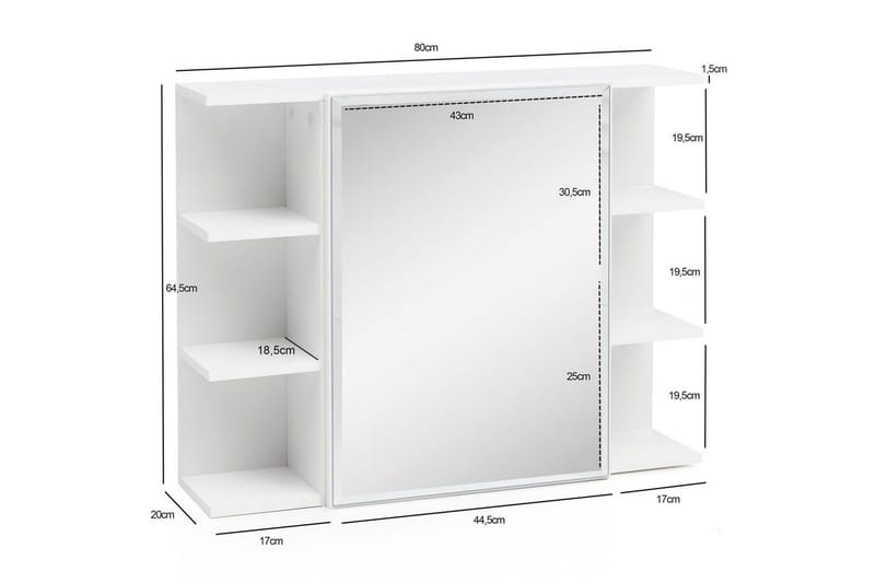 Kylpyhuonekaappi Wohnling Moderni peiliovi, valkoista lastulevyä. - Talo & remontointi - Keittiö & kylpyhuone - Kylpyhuone - Kylpyhuonekalusteet - Peilikaapit