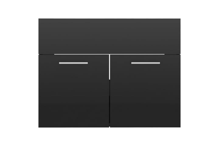 2-osainen Kylpyhuoneen kalustesarja korkeakiilto musta levy - Musta - Kylpyhuonekalustepaketit
