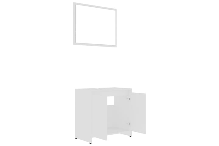 3-osainen kylpyhuoneen kalustesarja valkoinen lastulevy - Valkoinen - Kylpyhuonekalustepaketit