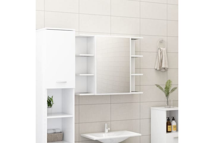3-osainen kylpyhuoneen kalustesarja valkoinen lastulevy - Valkoinen - Kylpyhuonekalustepaketit