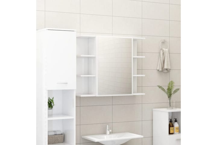 3-osainen kylpyhuonekalustesarja korkeakiilto valk. - Valkoinen - Kylpyhuonekalustepaketit