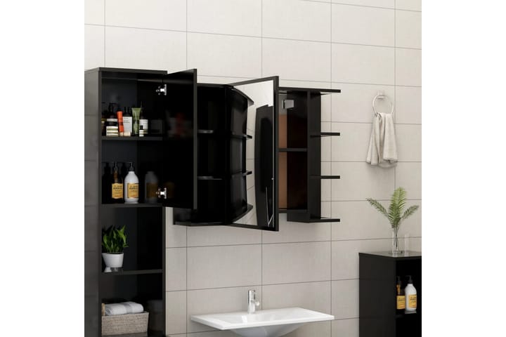 3-osainen kylpyhuonekalustesarja musta lastulevy - Musta - Kylpyhuonekalustepaketit