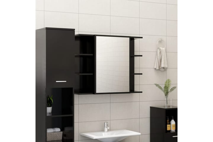 3-osainen kylpyhuonekalustesarja musta lastulevy - Musta - Kylpyhuonekalustepaketit