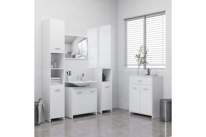 4-osainen kylpyhuoneen kalustesarja valkoinen - Valkoinen - Kylpyhuonekalustepaketit