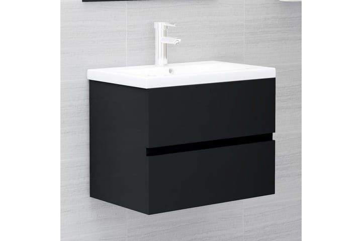 Kaksiosainen kylpyhuoneen kalustesarja musta lastulevy - Musta - Kylpyhuonekalustepaketit