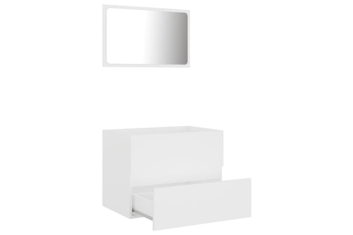 Kaksiosainen kylpyhuoneen kalustesarja valkoinen lastulevy - Valkoinen - Kylpyhuonekalustepaketit
