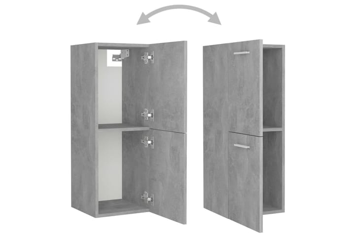 Kylpyhuoneen kalustesarja betoninharmaa lastulevy - Harmaa - Kylpyhuonekalustepaketit