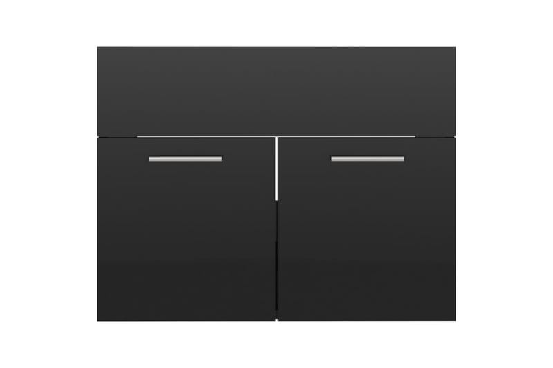 Kylpyhuoneen kalustesarja korkeakiilto musta lastulevy - Musta - Talo & remontointi - Keittiö & kylpyhuone - Kylpyhuone - Kylpyhuonekalusteet - Kylpyhuonekalustepaketit
