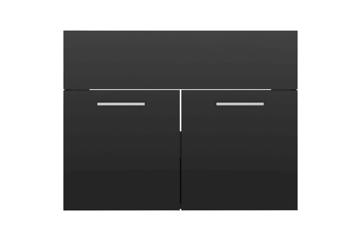 Kylpyhuoneen kalustesarja korkeakiilto musta lastulevy - Musta - Kylpyhuonekalustepaketit