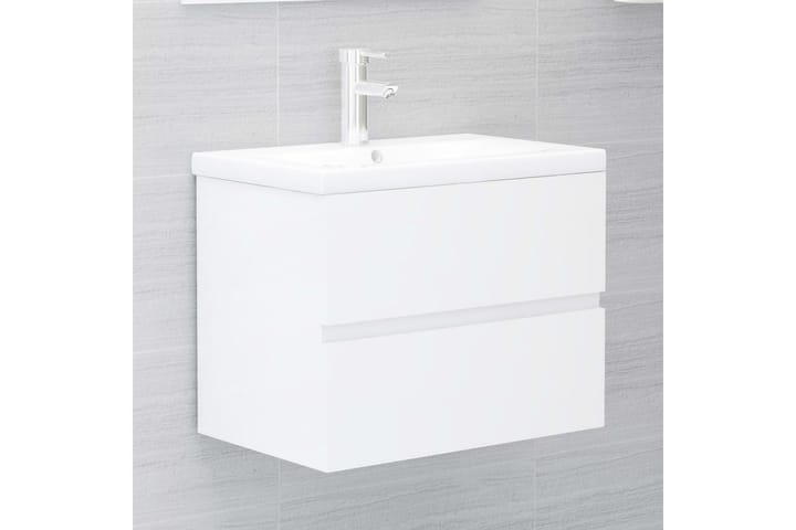 Kylpyhuoneen kalustesarja korkeakiilto valkoinen lastulevy - Kylpyhuonekalustepaketit