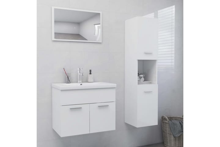 Kylpyhuoneen kalustesarja - Korkeakiilto Valkoinen - Kylpyhuonekalustepaketit