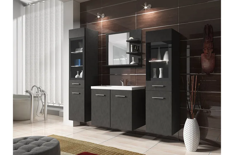 Kylpyhuoneen kalustesetti Galbally, Harmaa