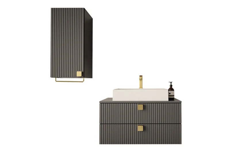 Kylpyhuoneen kalustesetti Glenndale, Harmaa